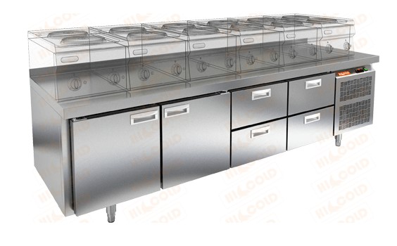 Стол морозильный под тепловое оборудование HICOLD SN 1122/BT LT (-18...-10 °С)